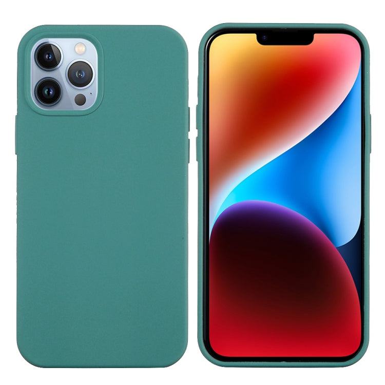 For iPhone 15 Pro Solid Color Silicone Phone Case(Pine Needle Green) - HoMEdemic™ 