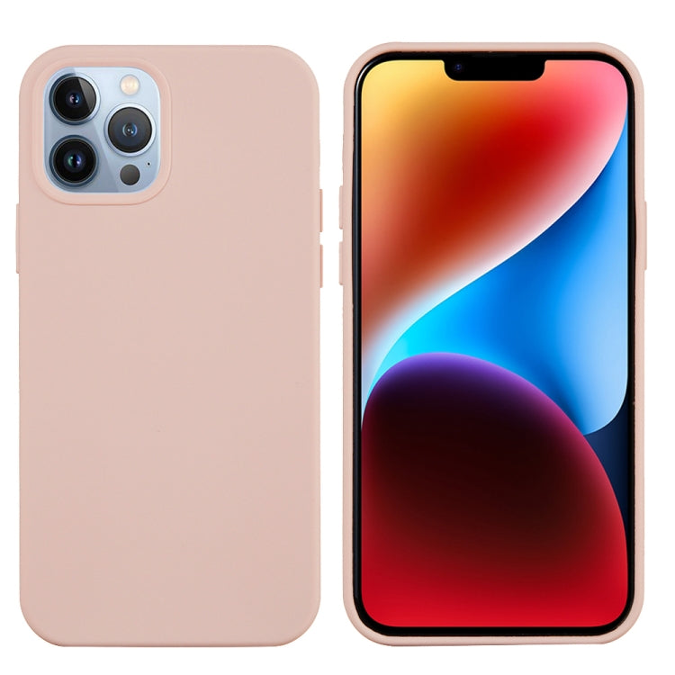 For iPhone 15 Pro Solid Color Silicone Phone Case(Sand Pink) - HoMEdemic™ 