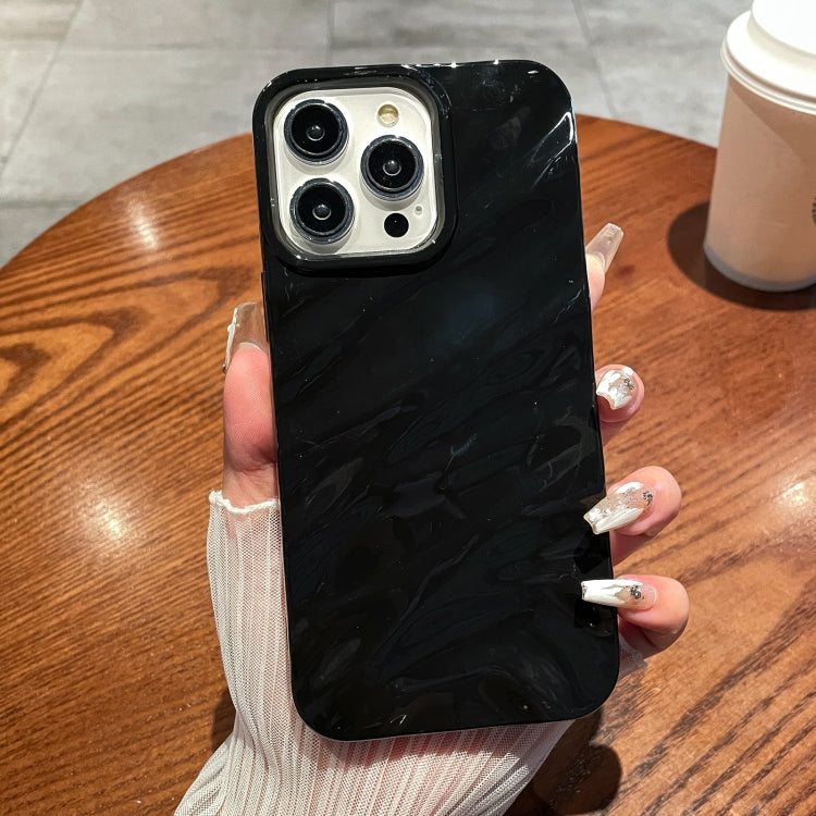 For iPhone 15 Pro Solid Color Wave Texture TPU Phone Case(Black) - HoMEdemic™ 
