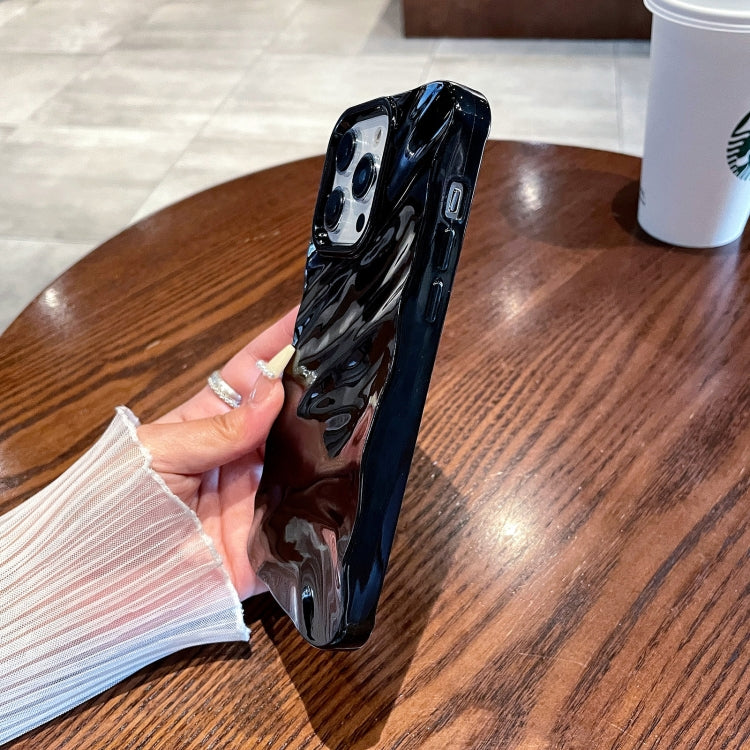 For iPhone 15 Pro Solid Color Wave Texture TPU Phone Case(Black) - HoMEdemic™ 