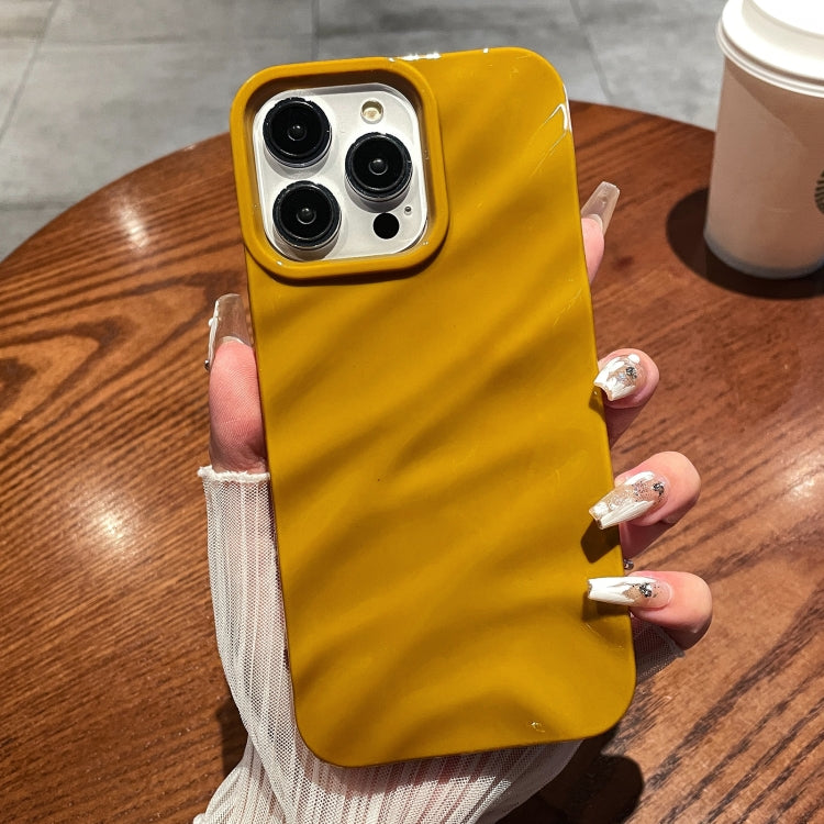 For iPhone 15 Pro Solid Color Wave Texture TPU Phone Case(Ginger) - HoMEdemic™ 