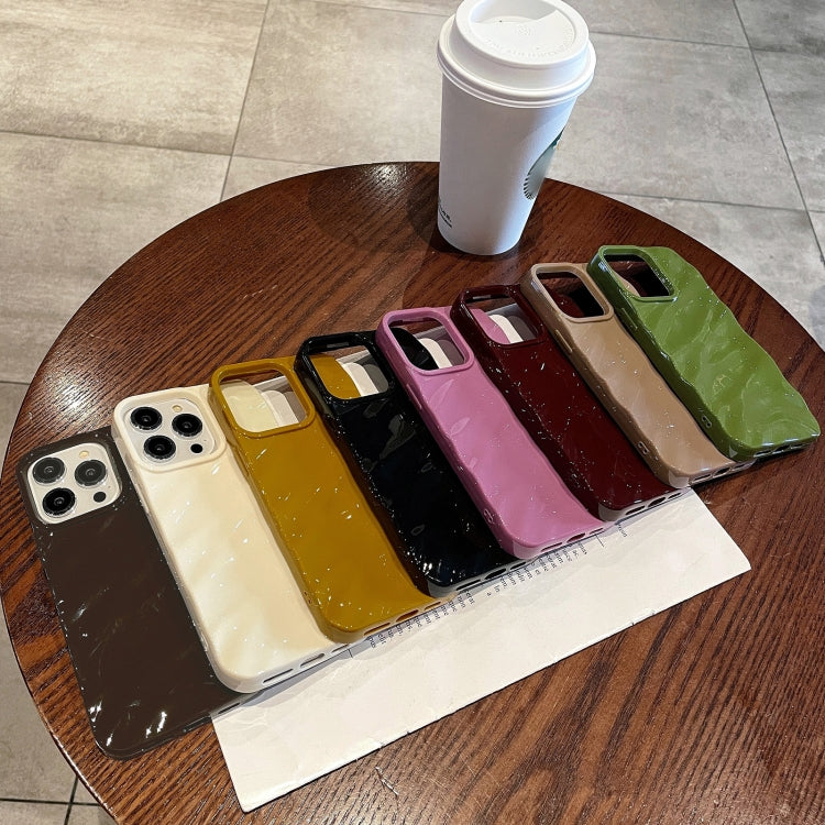 For iPhone 15 Pro Solid Color Wave Texture TPU Phone Case(Ginger) - HoMEdemic™ 