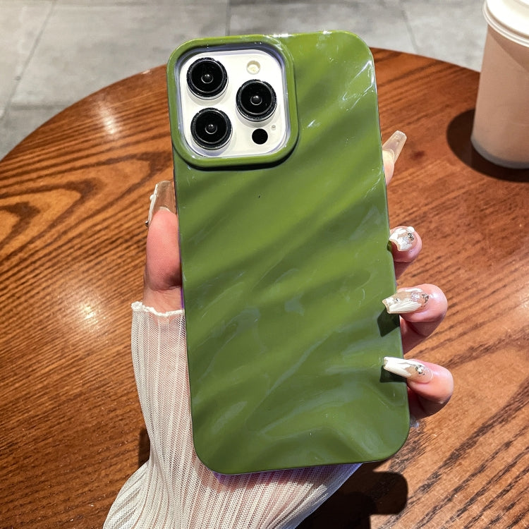 For iPhone 15 Pro Solid Color Wave Texture TPU Phone Case(Green) - HoMEdemic™ 