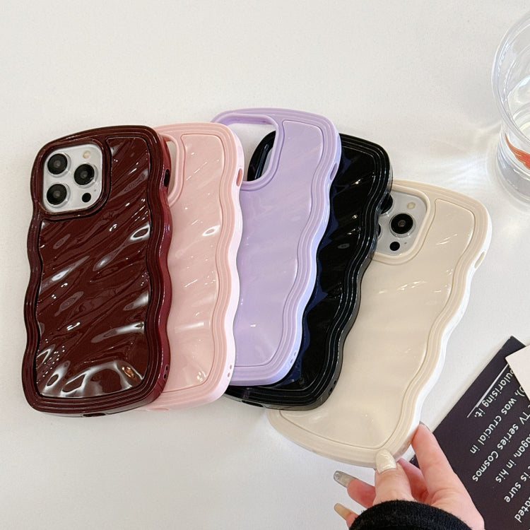 For iPhone 15 Pro Solid Color Waves PC Hybrid TPU Phone Case(Pink) - HoMEdemic™ 