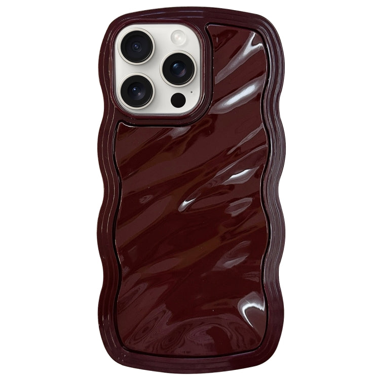 For iPhone 15 Pro Solid Color Waves PC Hybrid TPU Phone Case(Wine Red) - HoMEdemic™ 