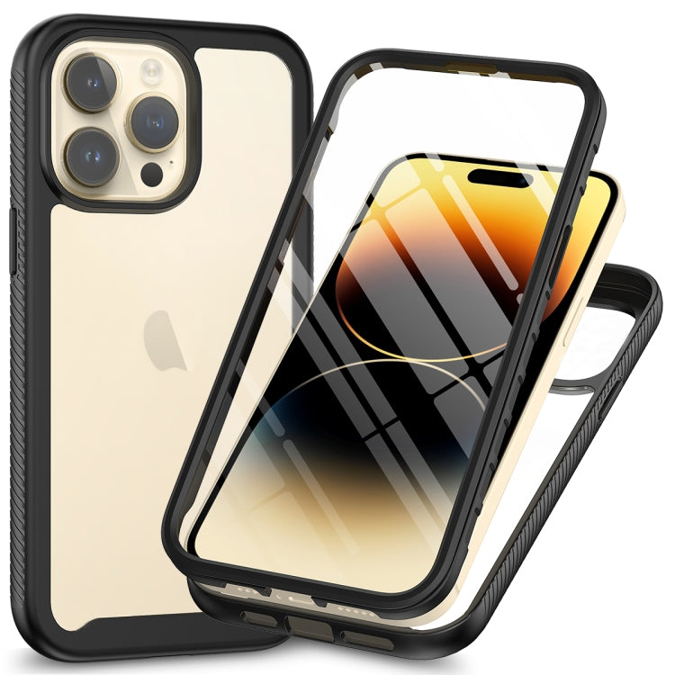 For iPhone 15 Pro Starry Sky Solid Color Series PC + TPU Phone Case with PET Film(Black) - HoMEdemic™ 