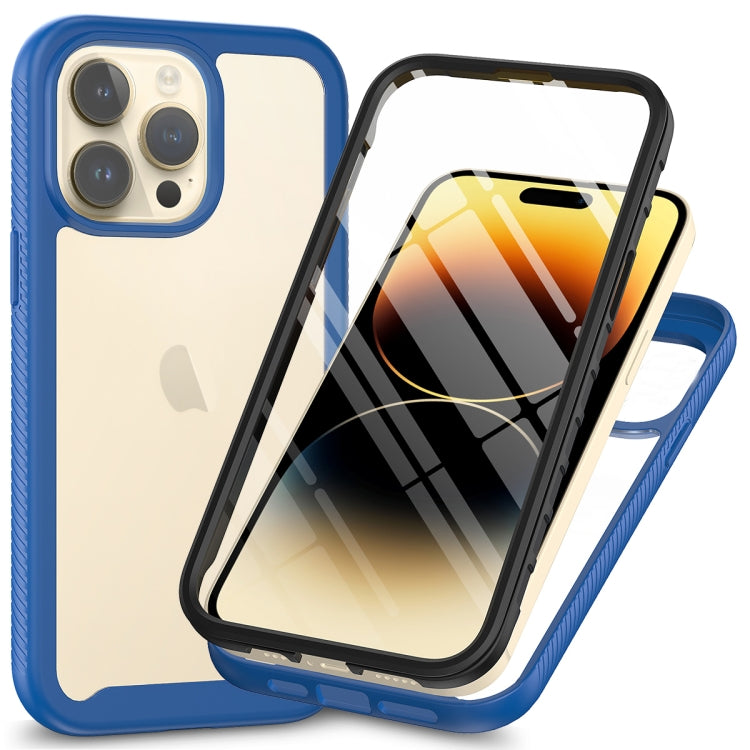 For iPhone 15 Pro Starry Sky Solid Color Series PC + TPU Phone Case with PET Film(Royal Blue) - HoMEdemic™ 