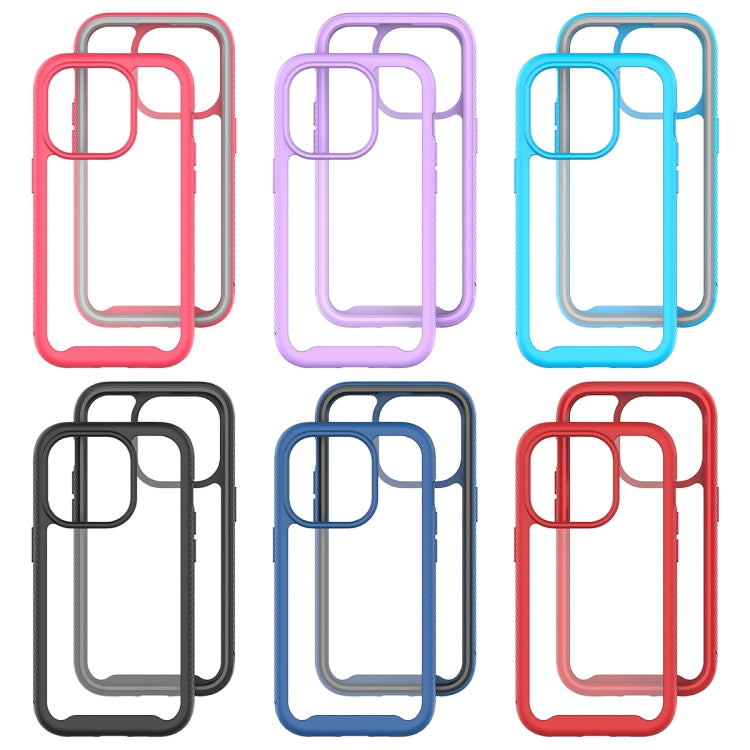 For iPhone 15 Pro Starry Sky Solid Color Shockproof TPU Clear PC Phone Case(Red) - HoMEdemic™ 