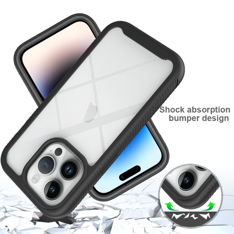 For iPhone 15 Pro Starry Sky Solid Color Shockproof TPU Clear PC Phone Case(Sky Blue) - HoMEdemic™ 