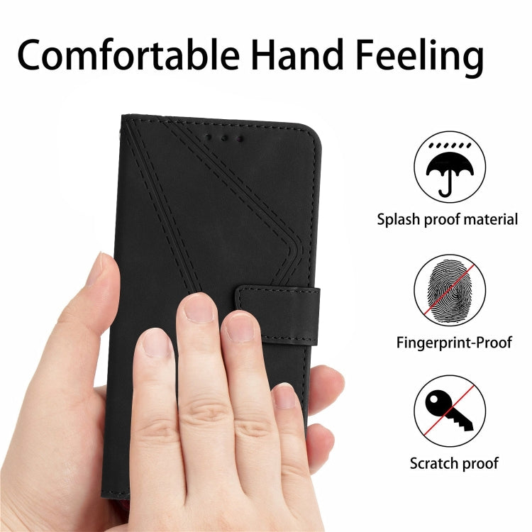 For iPhone 15 Pro Stitching Embossed Leather Phone Case(Black) - HoMEdemic™ 