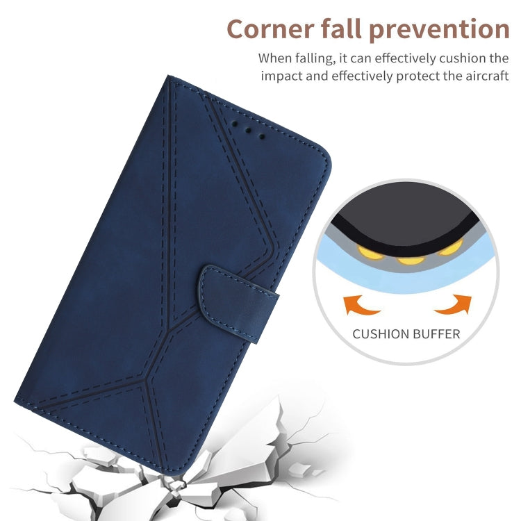 For iPhone 15 Pro Stitching Embossed Leather Phone Case(Blue) - HoMEdemic™ 