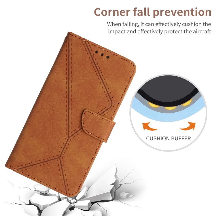 For iPhone 15 Pro Stitching Embossed Leather Phone Case(Brown) - HoMEdemic™ 