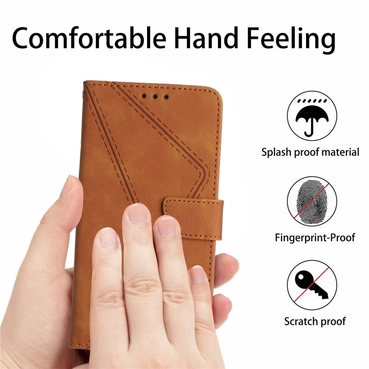 For iPhone 15 Pro Stitching Embossed Leather Phone Case(Brown) - HoMEdemic™ 