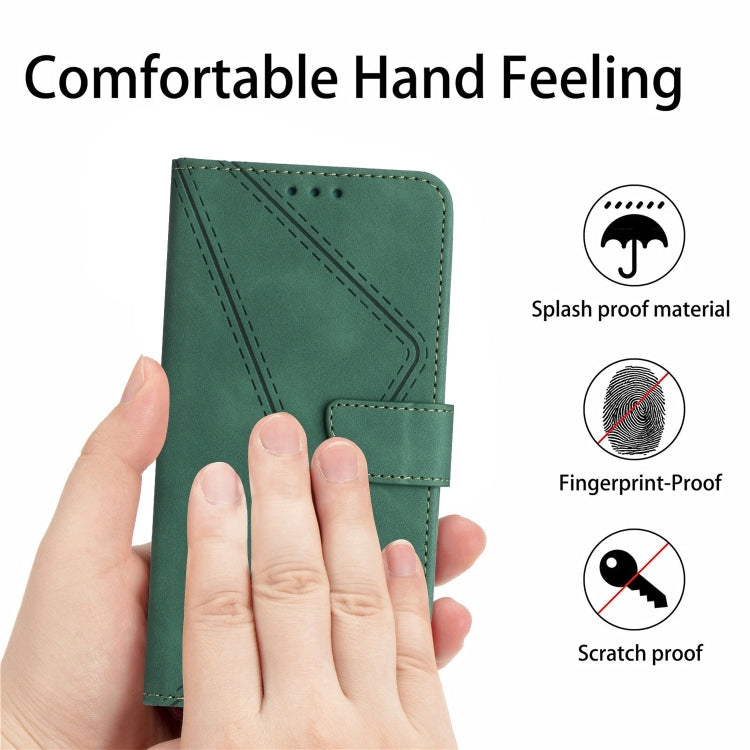 For iPhone 15 Pro Stitching Embossed Leather Phone Case(Green) - HoMEdemic™ 