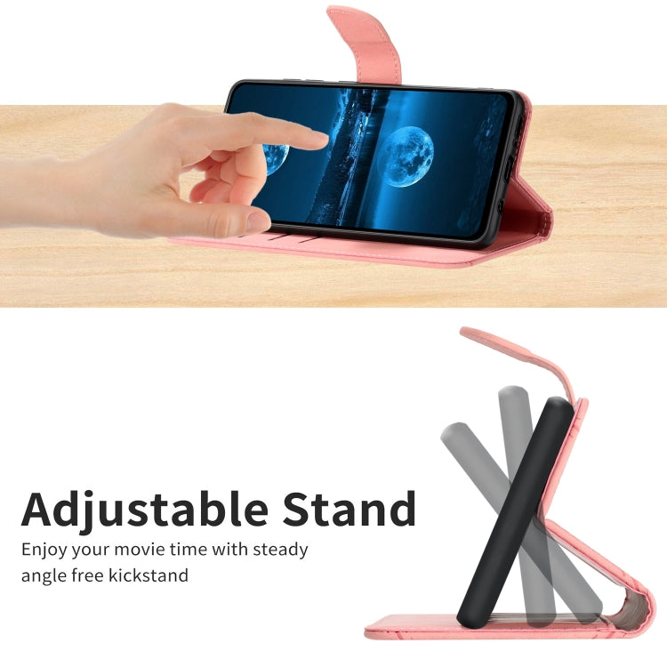 For iPhone 15 Pro Stitching Embossed Leather Phone Case(Pink) - HoMEdemic™ 