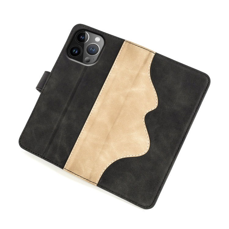 For iPhone 15 Pro Stitching Horizontal Flip Leather Phone Case(Black) - HoMEdemic™ 