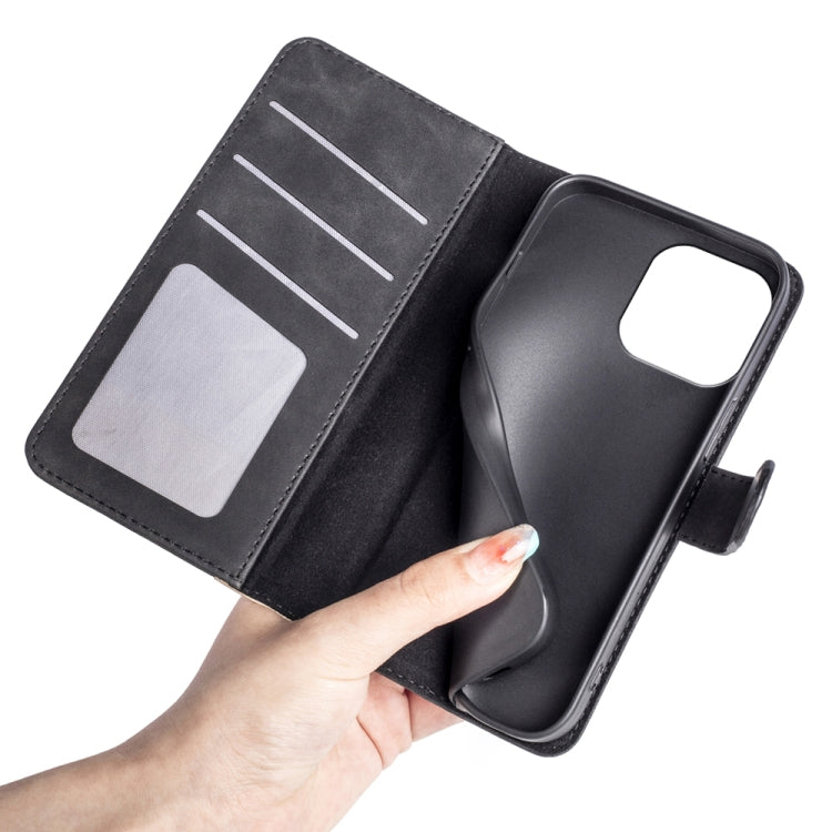 For iPhone 15 Pro Stitching Horizontal Flip Leather Phone Case(Black) - HoMEdemic™ 