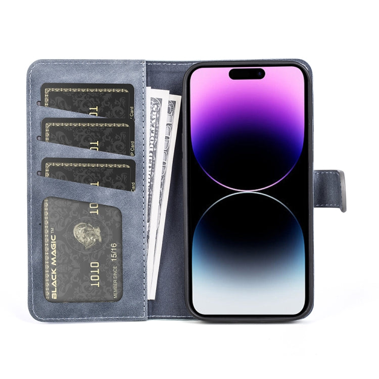 For iPhone 15 Pro Stitching Horizontal Flip Leather Phone Case(Blue) - HoMEdemic™ 