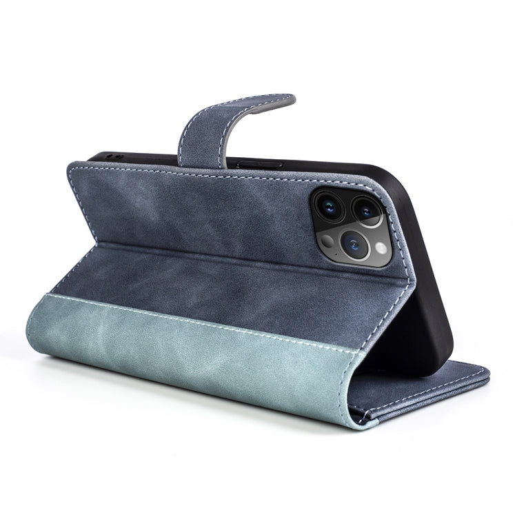 For iPhone 15 Pro Stitching Horizontal Flip Leather Phone Case(Blue) - HoMEdemic™ 