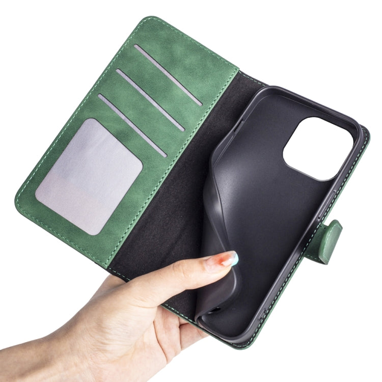 For iPhone 15 Pro Stitching Horizontal Flip Leather Phone Case(Green) - HoMEdemic™ 
