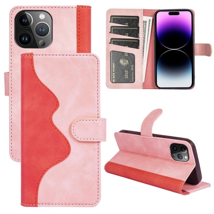For iPhone 15 Pro Stitching Horizontal Flip Leather Phone Case(Red) - HoMEdemic™ 
