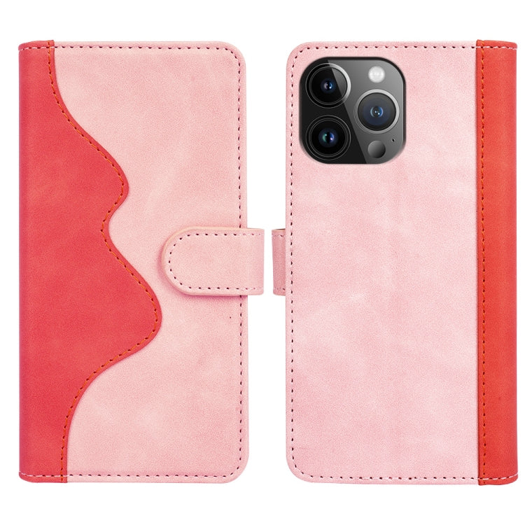 For iPhone 15 Pro Stitching Horizontal Flip Leather Phone Case(Red) - HoMEdemic™ 