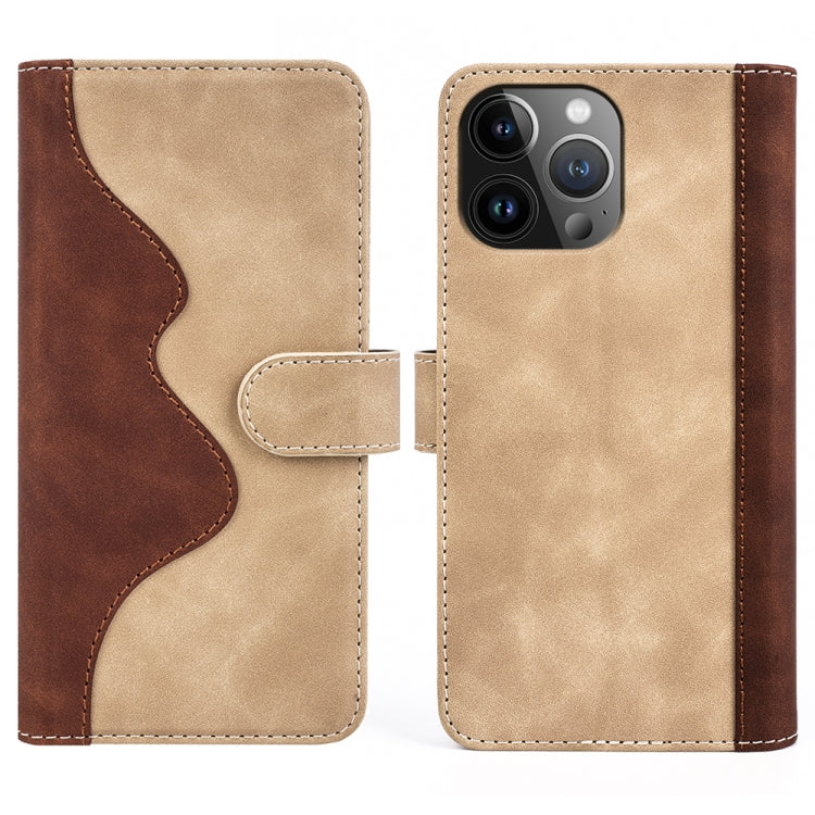 For iPhone 15 Pro Stitching Horizontal Flip Leather Phone Case(Yellow) - HoMEdemic™ 