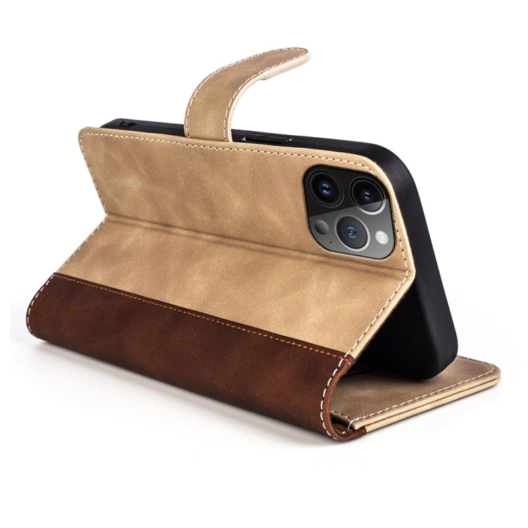 For iPhone 15 Pro Stitching Horizontal Flip Leather Phone Case(Yellow) - HoMEdemic™ 