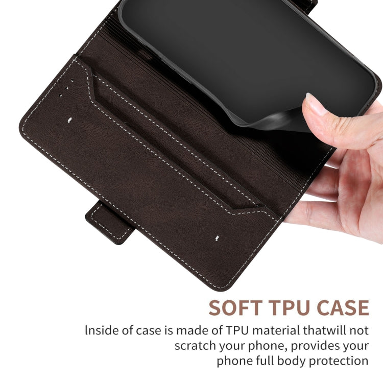 For iPhone 15 Pro Stitching Side-Magnetic RFID Leather Phone Case(Coffee) - HoMEdemic™ 