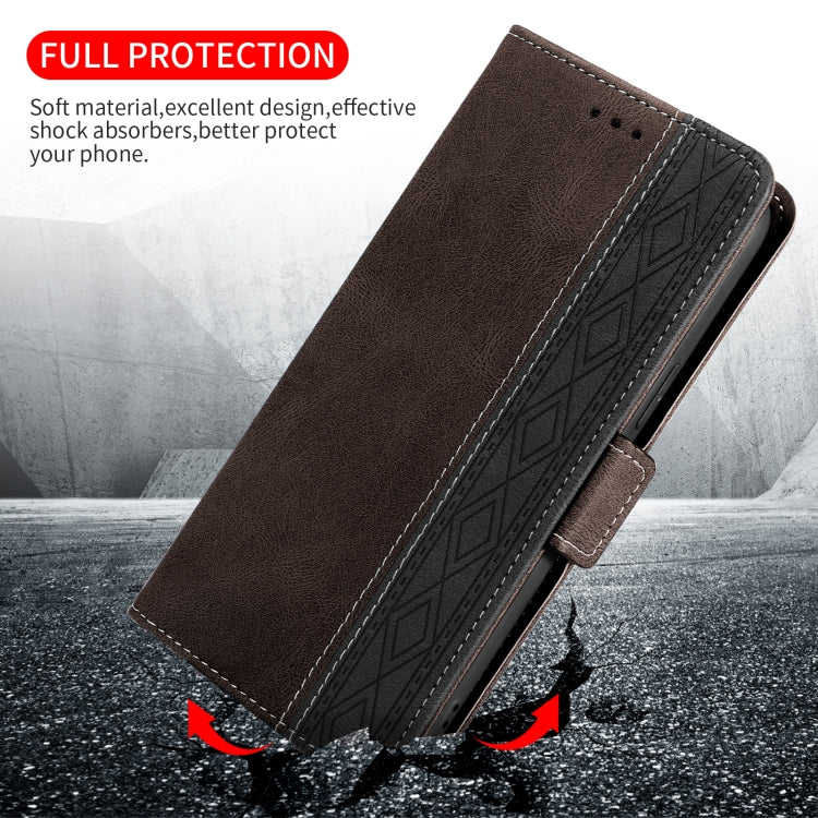 For iPhone 15 Pro Stitching Side-Magnetic RFID Leather Phone Case(Coffee) - HoMEdemic™ 