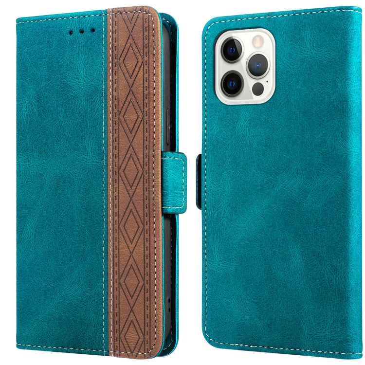 For iPhone 15 Pro Stitching Side-Magnetic RFID Leather Phone Case(Dark Green) - HoMEdemic™ 