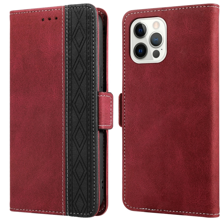For iPhone 15 Pro Stitching Side-Magnetic RFID Leather Phone Case(Red) - HoMEdemic™ 
