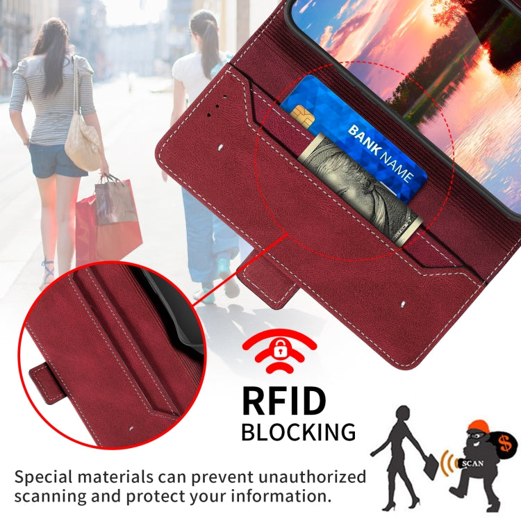 For iPhone 15 Pro Stitching Side-Magnetic RFID Leather Phone Case(Red) - HoMEdemic™ 