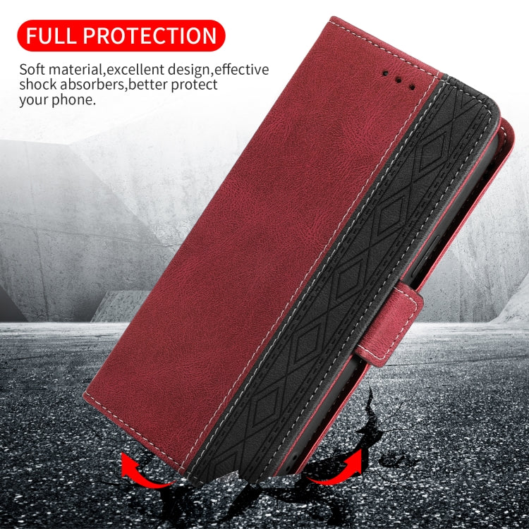 For iPhone 15 Pro Stitching Side-Magnetic RFID Leather Phone Case(Red) - HoMEdemic™ 