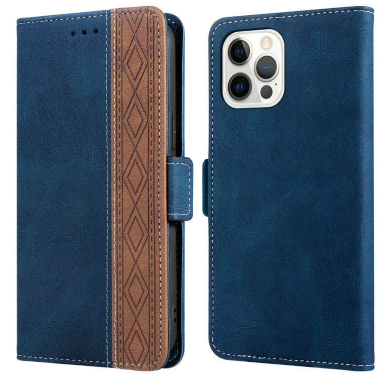 For iPhone 15 Pro Stitching Side-Magnetic RFID Leather Phone Case(Royal Blue) - HoMEdemic™ 