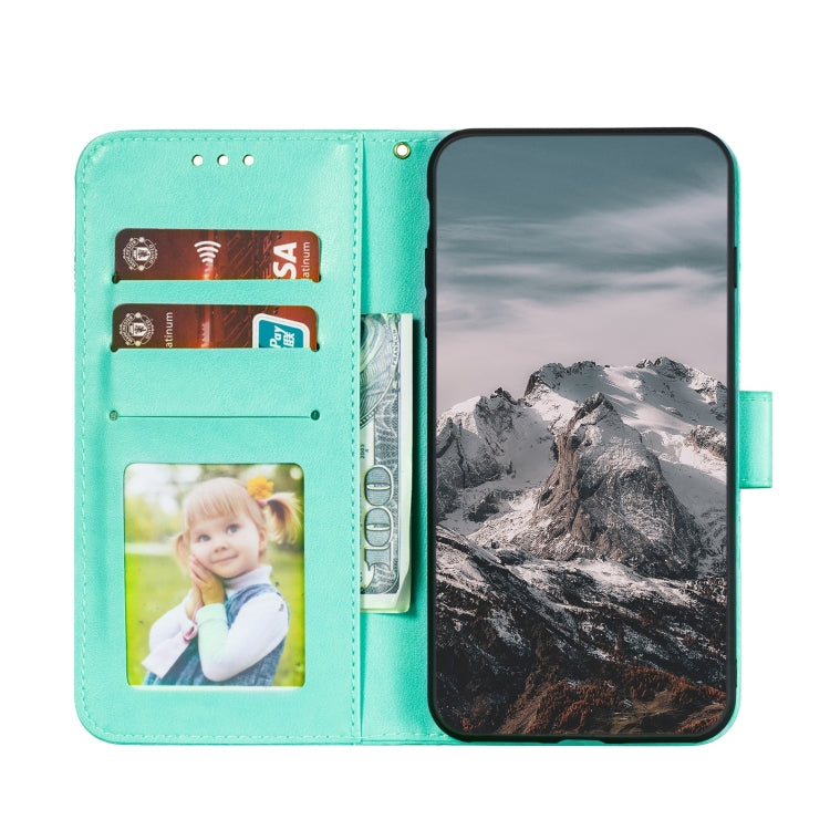 For iPhone 15 Pro Sun Mandala Embossing Leather Phone Case(Green) - HoMEdemic™ 