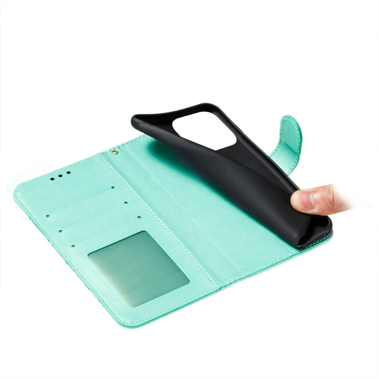 For iPhone 15 Pro Sun Mandala Embossing Leather Phone Case(Green) - HoMEdemic™ 