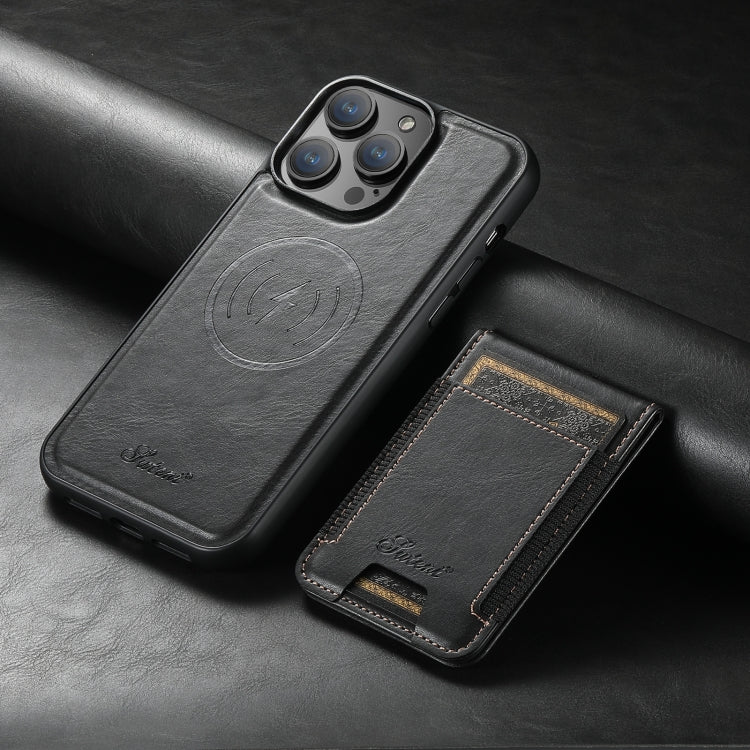 For iPhone 15 Pro Suteni H17 Oil Eax Leather MagSafe Detachable Wallet Phone Case(Black) - HoMEdemic™ 