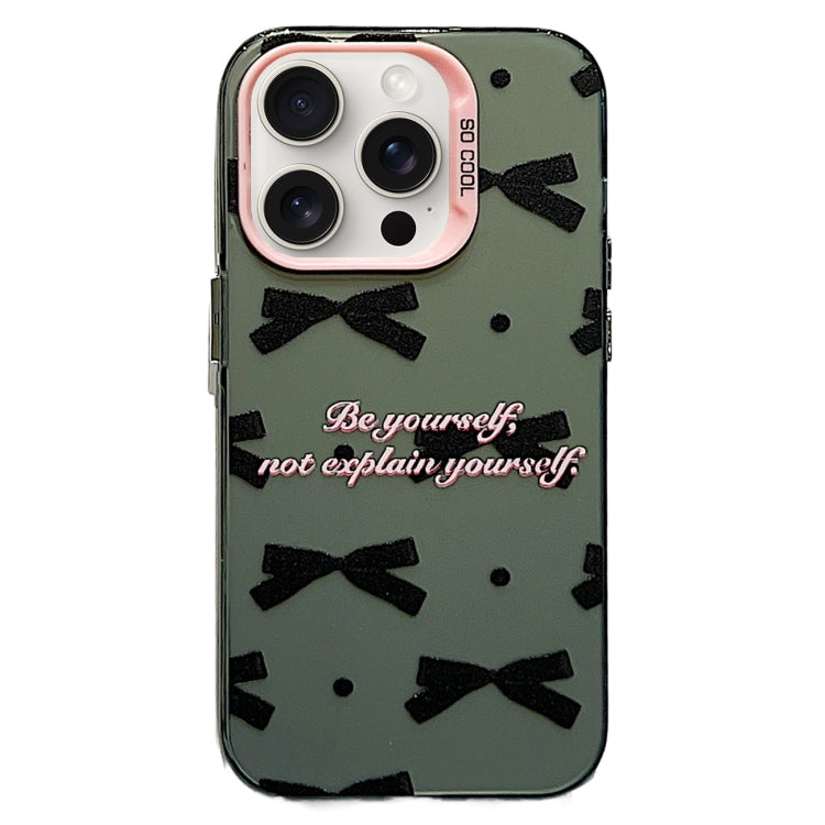For iPhone 15 Pro Sweet Cool Bow PC Phone Case(Black Bow Ties) - HoMEdemic™ 