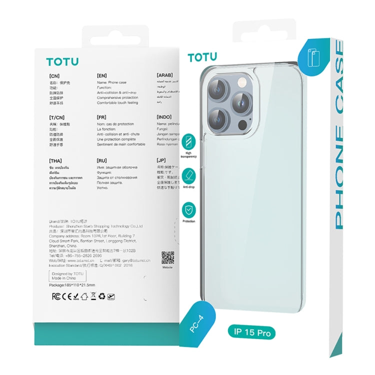 For iPhone 15 Pro TOTU PC-04 Crystal Shield Series TPU + PC Phone Case(Transparent) - HoMEdemic™ 