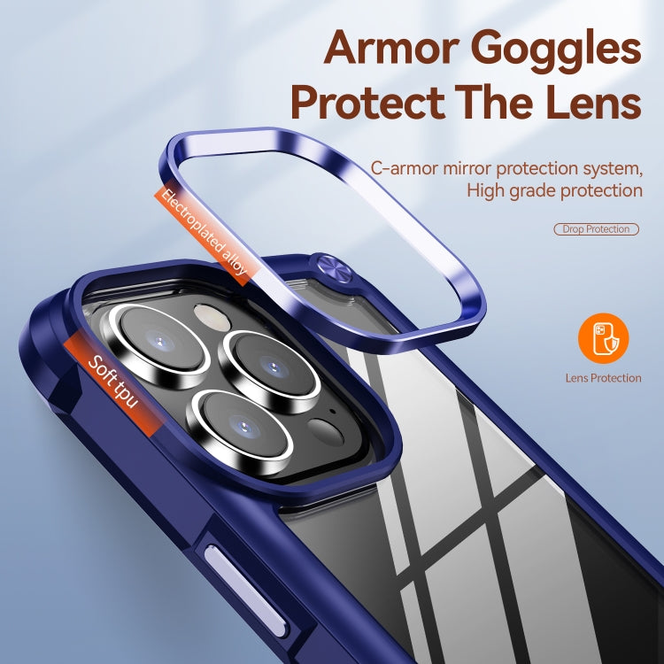 For iPhone 15 Pro TPU + PC Lens Protection Phone Case(Blue) - HoMEdemic™ 