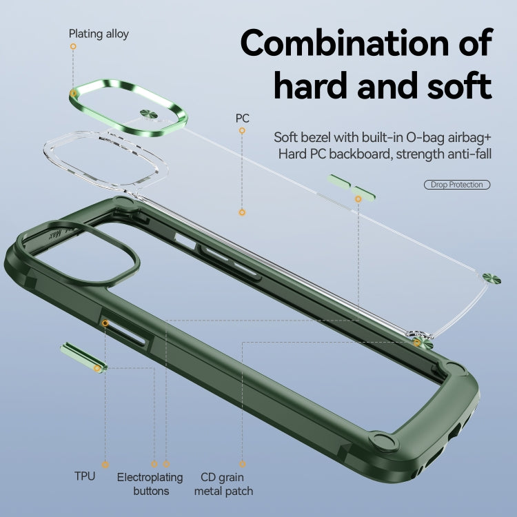 For iPhone 15 Pro TPU + PC Lens Protection Phone Case(Green) - HoMEdemic™ 
