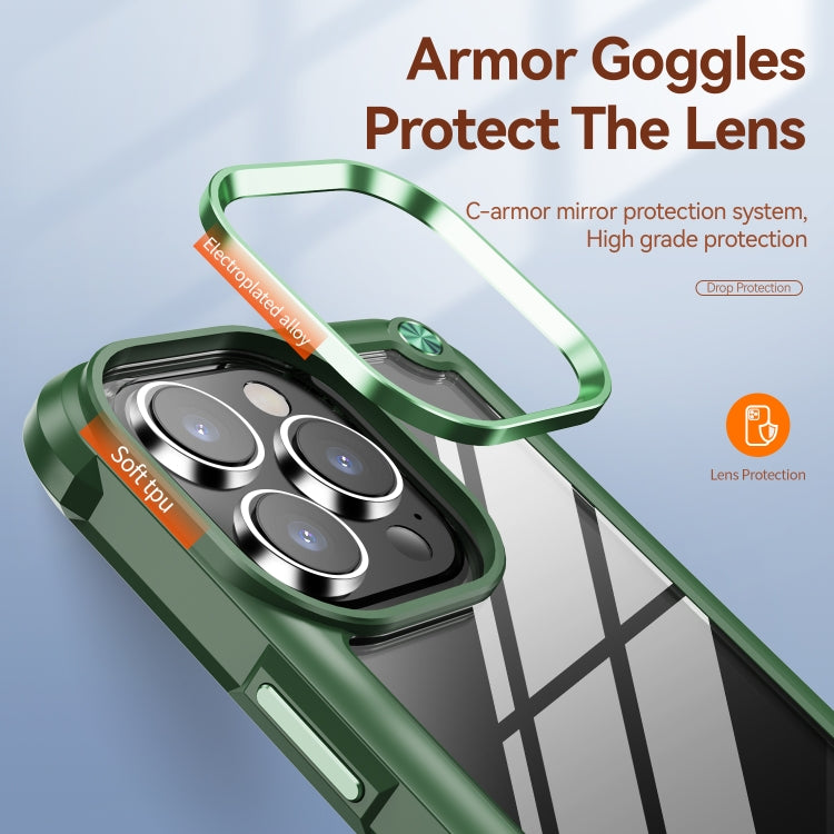 For iPhone 15 Pro TPU + PC Lens Protection Phone Case(Green) - HoMEdemic™ 