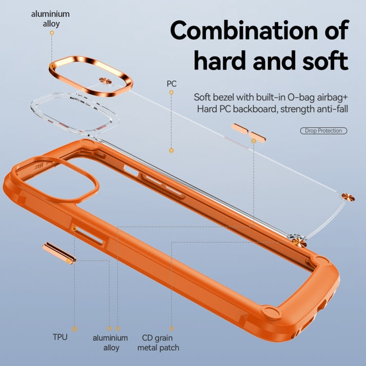 For iPhone 15 Pro TPU + PC Lens Protection Phone Case(Orange) - HoMEdemic™ 