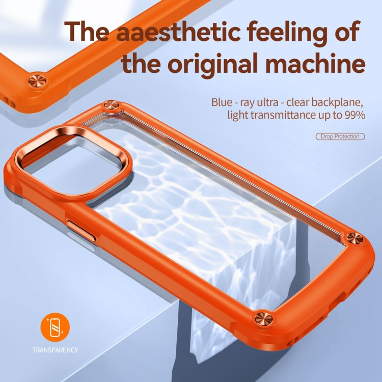 For iPhone 15 Pro TPU + PC Lens Protection Phone Case(Orange) - HoMEdemic™ 