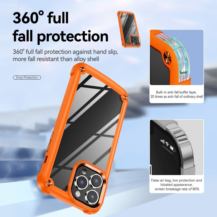 For iPhone 15 Pro TPU + PC Lens Protection Phone Case(Orange) - HoMEdemic™ 