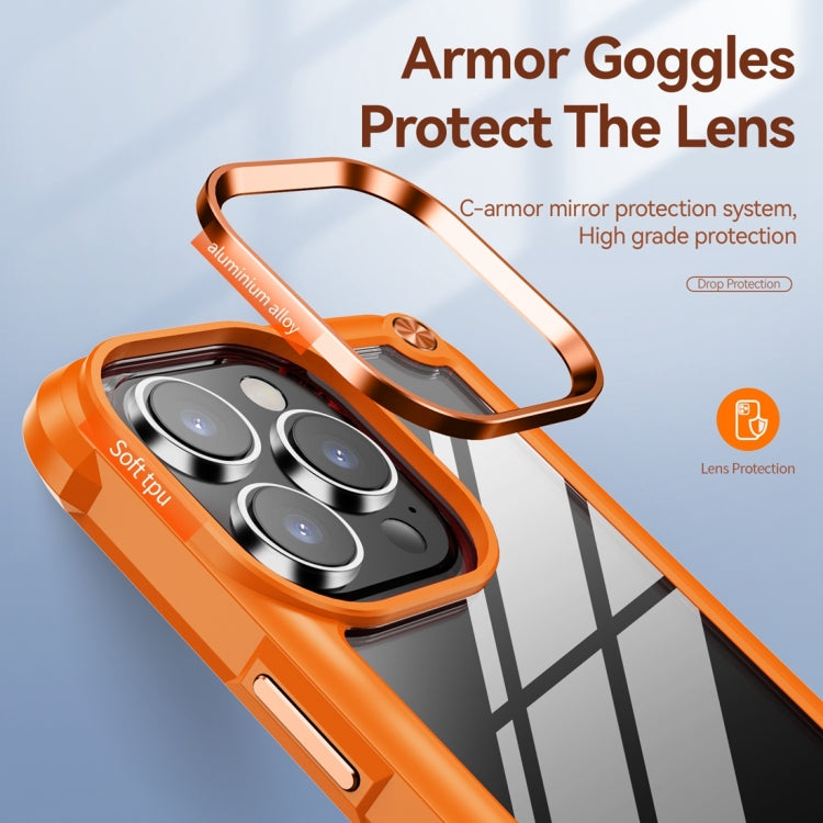 For iPhone 15 Pro TPU + PC Lens Protection Phone Case(Orange) - HoMEdemic™ 