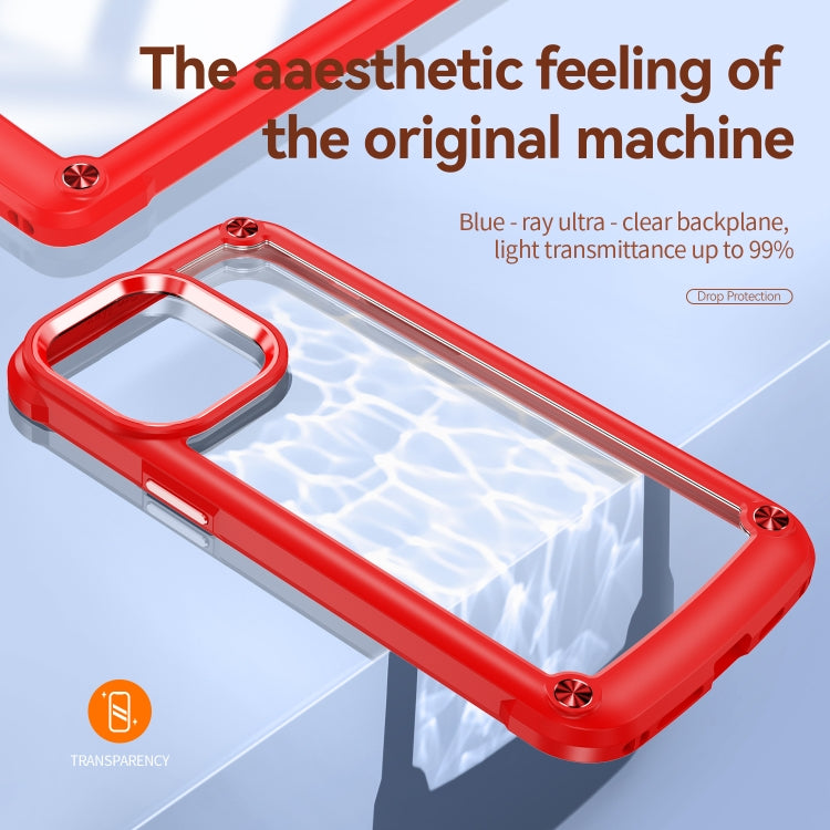 For iPhone 15 Pro TPU + PC Lens Protection Phone Case(Red) - HoMEdemic™ 