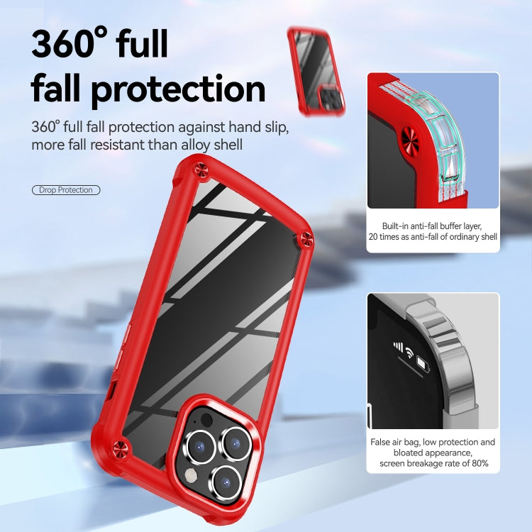 For iPhone 15 Pro TPU + PC Lens Protection Phone Case(Red) - HoMEdemic™ 