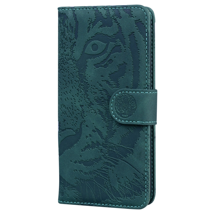 For iPhone 15 Pro Tiger Embossing Pattern Leather Phone Case(Green) - HoMEdemic™ 